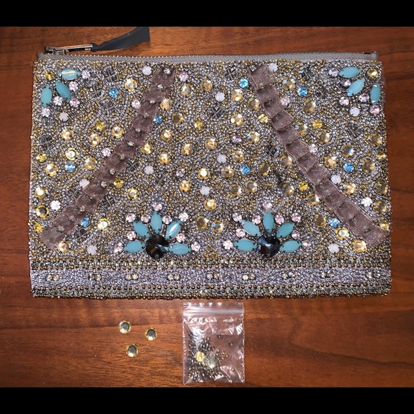 Anthropologie Handbags - ANTHROPOLOGIE Jeweled Clutch